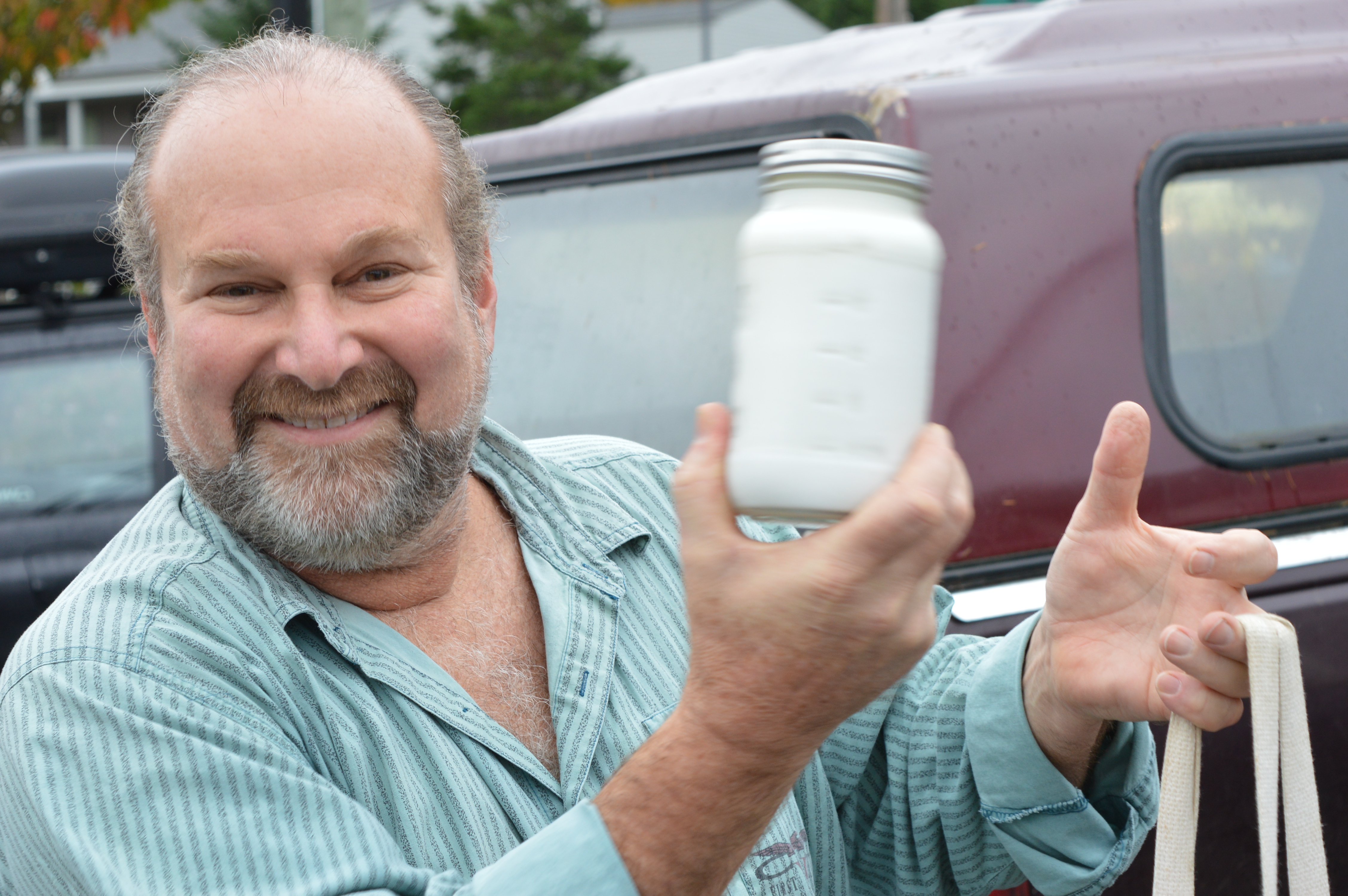 Gary is says Jan's unpasteurized goat yogurt is doing wonders for his health, so he buys it every week--without fail.